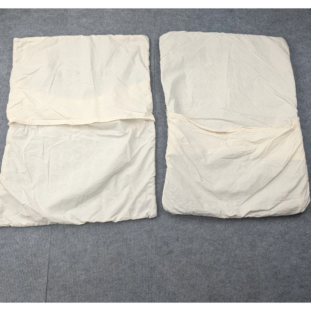 CB2 Melina Organic Cotton Pillow Shams Set 20x26in Crate & Barrel Woven Jacquard